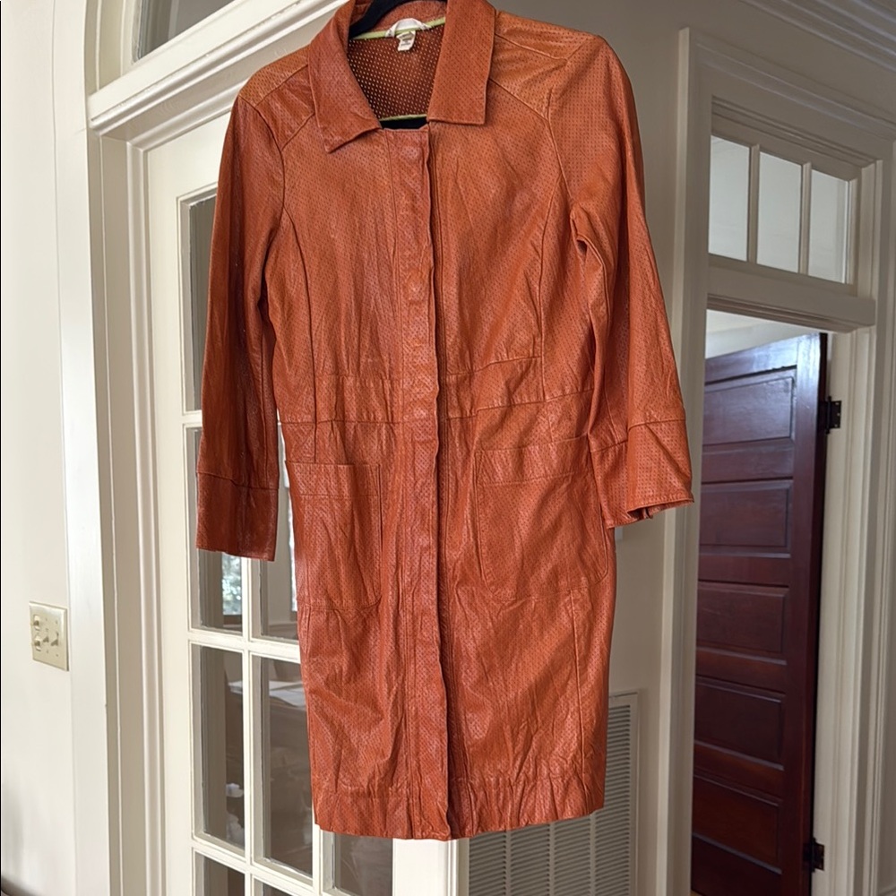 Vibrant Orange Trench Coat with Sleek Silhouette,Burning TorchSmall,Can be W'shd